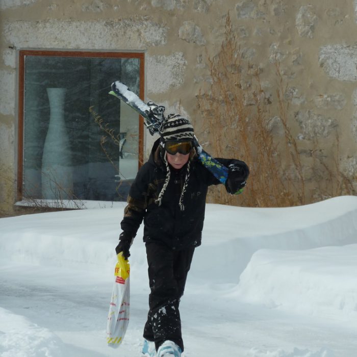 En rentrant du ski